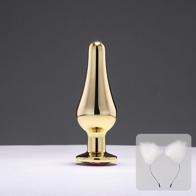 Fox tail Rabbit tail anal plug gold metal butt butt plug masturbator sex toy