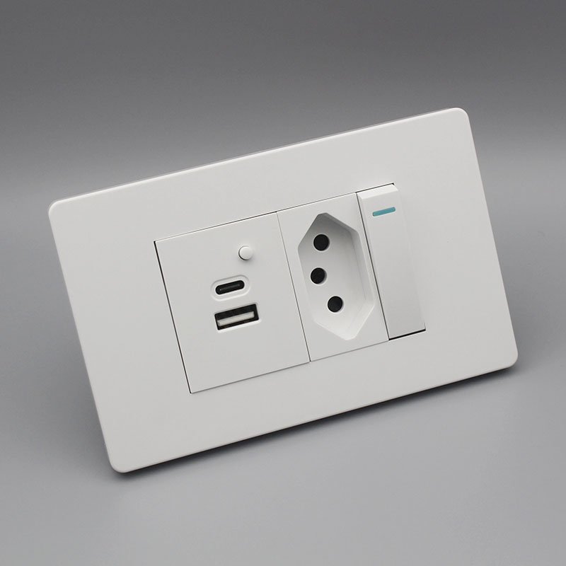 Wenzhou Best price factory Brazil Standard USB Socket Wall Power Plug USB And type-c Socket