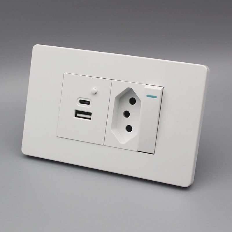 Wenzhou Best price factory Brazil Standard USB Socket Wall Power Plug USB And type-c Socket