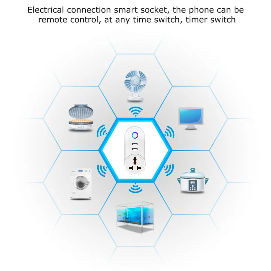 hot sale Vietnam, India, South Africa tuya Smart outlet Electrical plug Home wifi smart plug with dual usb