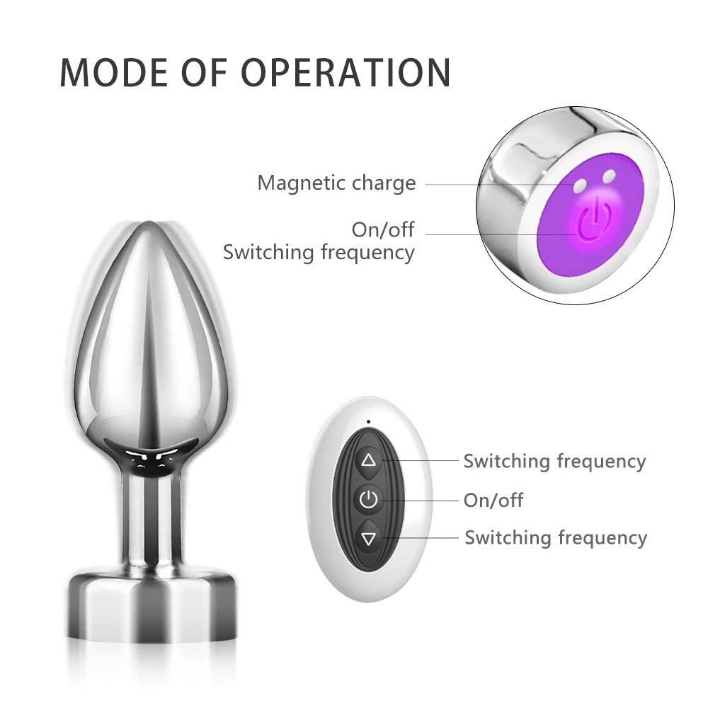 Wireless Remote Control Vibrator Metal Anal Plug Butt Anal Toy For Men Prostate Massager Sex Toys Anal Toys