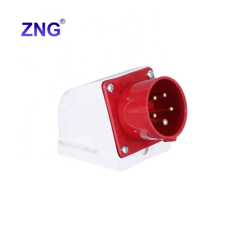 380V/415V Wall Mount Appliance Inlet Plug 16A 5 Pin Industrial Reverse Plug