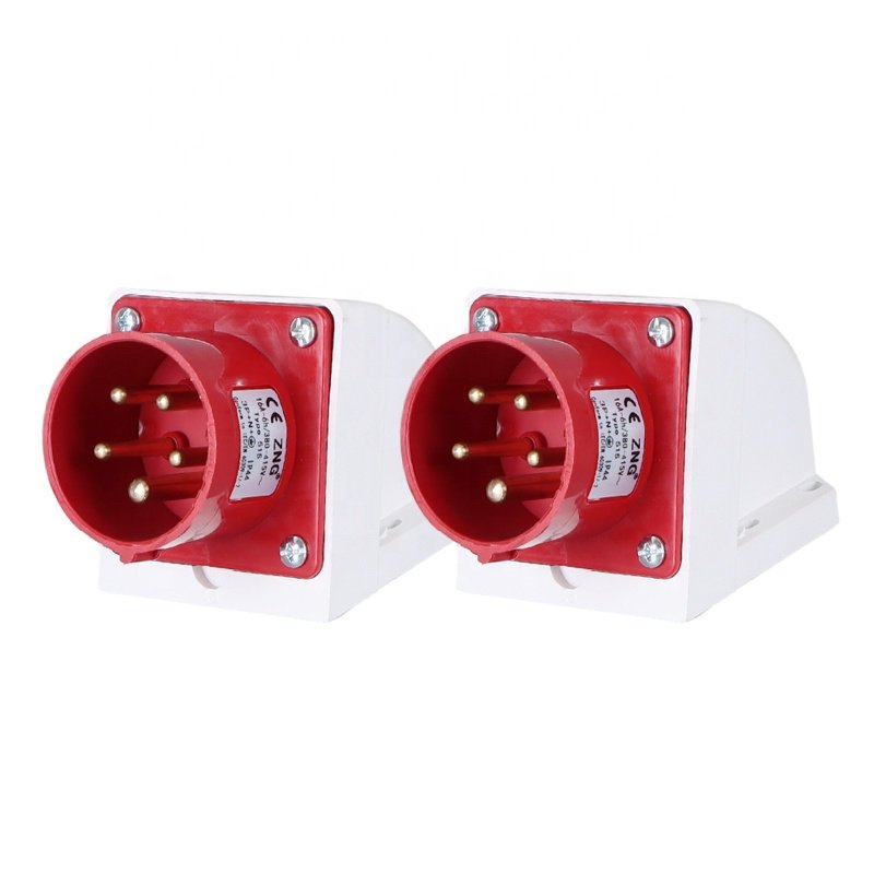 380V/415V Wall Mount Appliance Inlet Plug 16A 5 Pin Industrial Reverse Plug