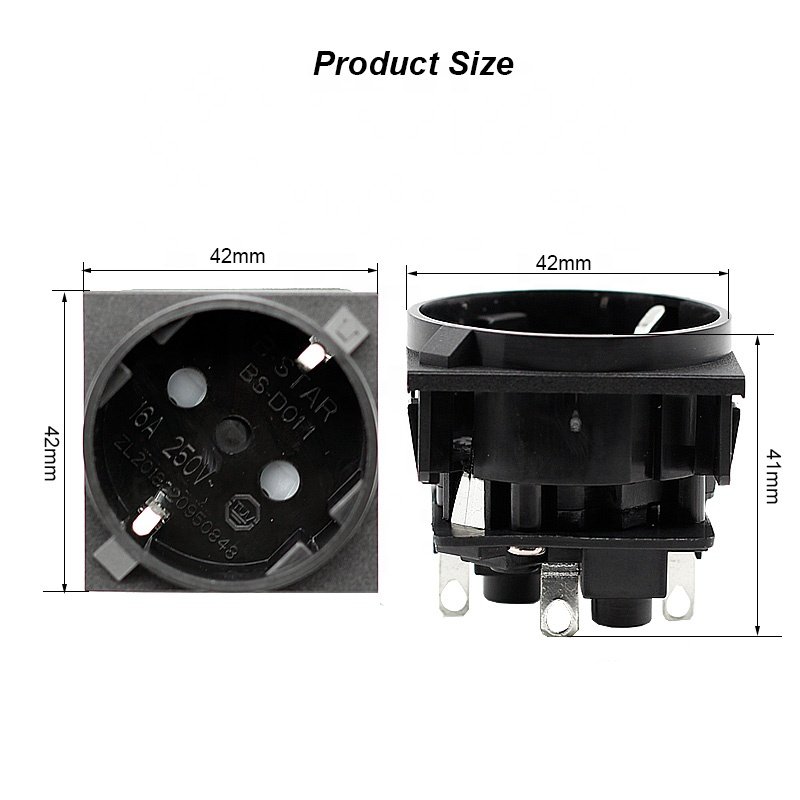European standard AC Power socket 16A 250V Schuko socket Dielec-tric Withstand Voltage ac power socket