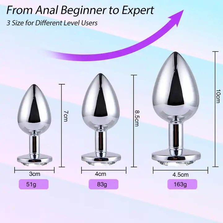 3Pcs/Set S M L Metal Anal Plug Stainless Butt Plug Fetish Adult Anal Sex Toys Heart Crystal Jewelry Anal Butt Plug For Men Woman