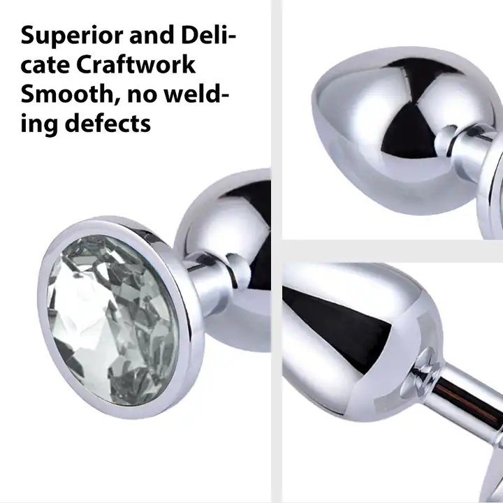 3Pcs/Set S M L Metal Anal Plug Stainless Butt Plug Fetish Adult Anal Sex Toys Heart Crystal Jewelry Anal Butt Plug For Men Woman