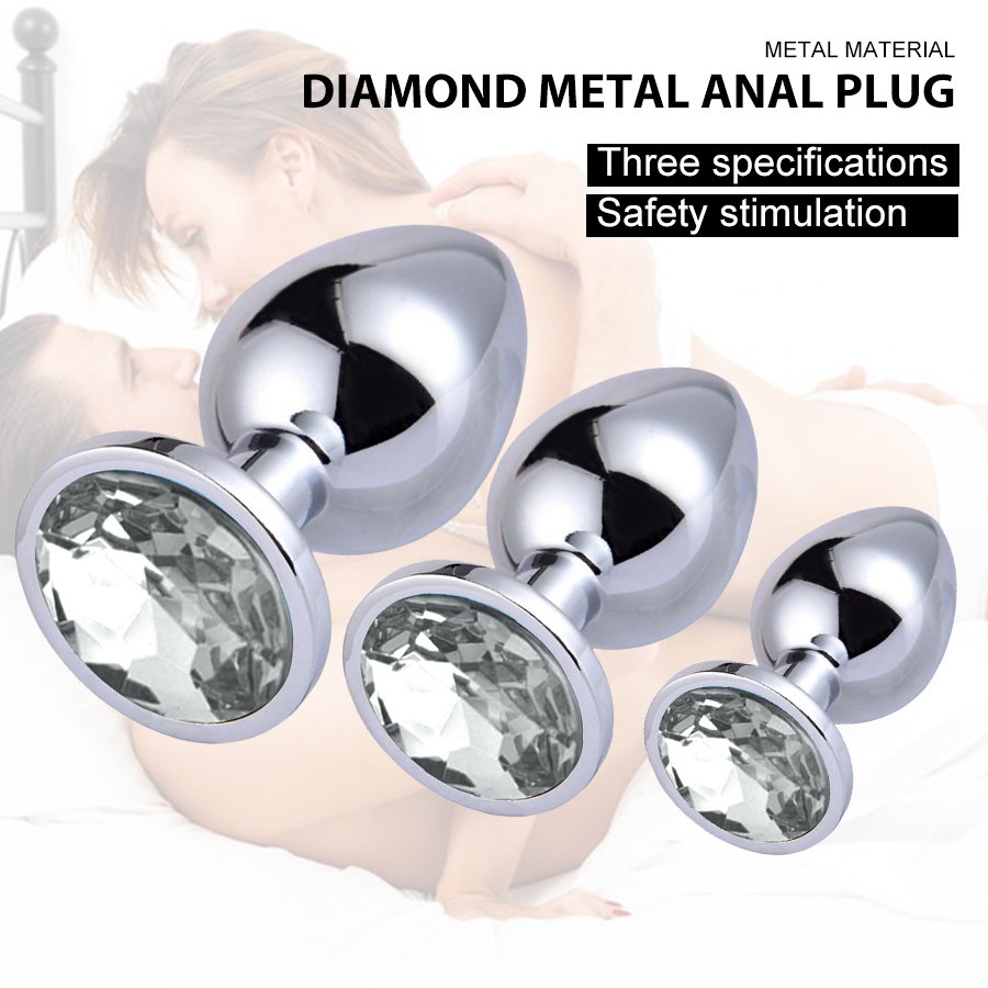 3Pcs/Set S M L Metal Anal Plug Stainless Butt Plug Fetish Adult Anal Sex Toys Heart Crystal Jewelry Anal Butt Plug For Men Woman