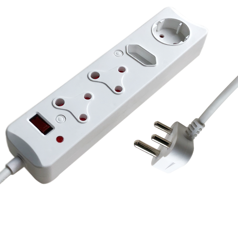Multi Plugs Electrical Socket Surge Protected Power Strip with USB New Arrival South African Type 3 Outlets 16A Extension Socket