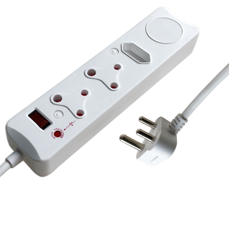 Multi Plugs Electrical Socket Surge Protected Power Strip with USB New Arrival South African Type 3 Outlets 16A Extension Socket