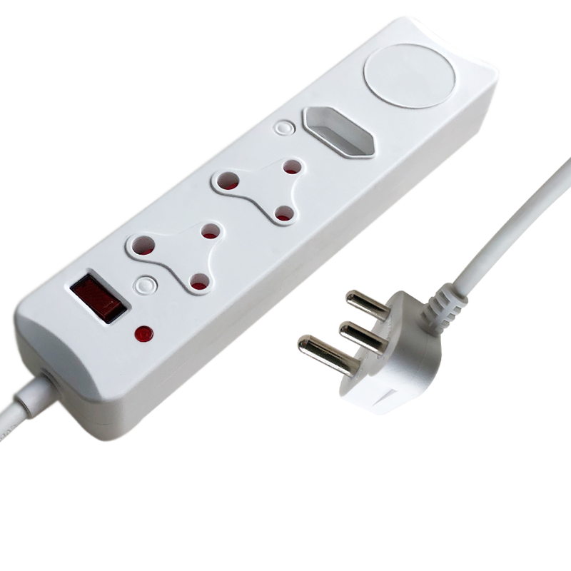 Multi Plugs Electrical Socket Surge Protected Power Strip with USB New Arrival South African Type 3 Outlets 16A Extension Socket