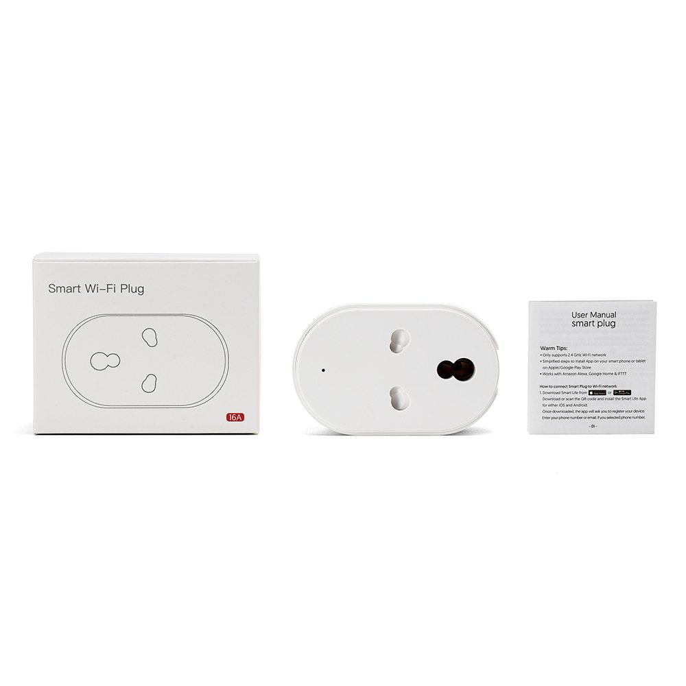 Smart Tuya Plug Smart Plug Indian Standard with Energy Monitor Timing Function WIFI Socket 16A Electrical Plug Smart Life