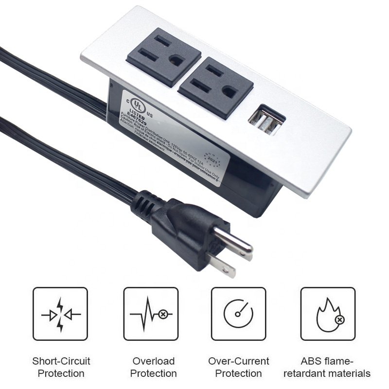 2-OUTLETS RECESSED MOUNTED SOCKETWITH2 USB PORTS