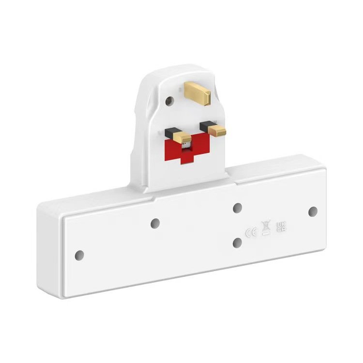 BS UK Plug Extension Socket Multi Adaptor 3 Way Adapter Turn 1 into 3 Wall Socket Extender without Cable UK Plug extension
