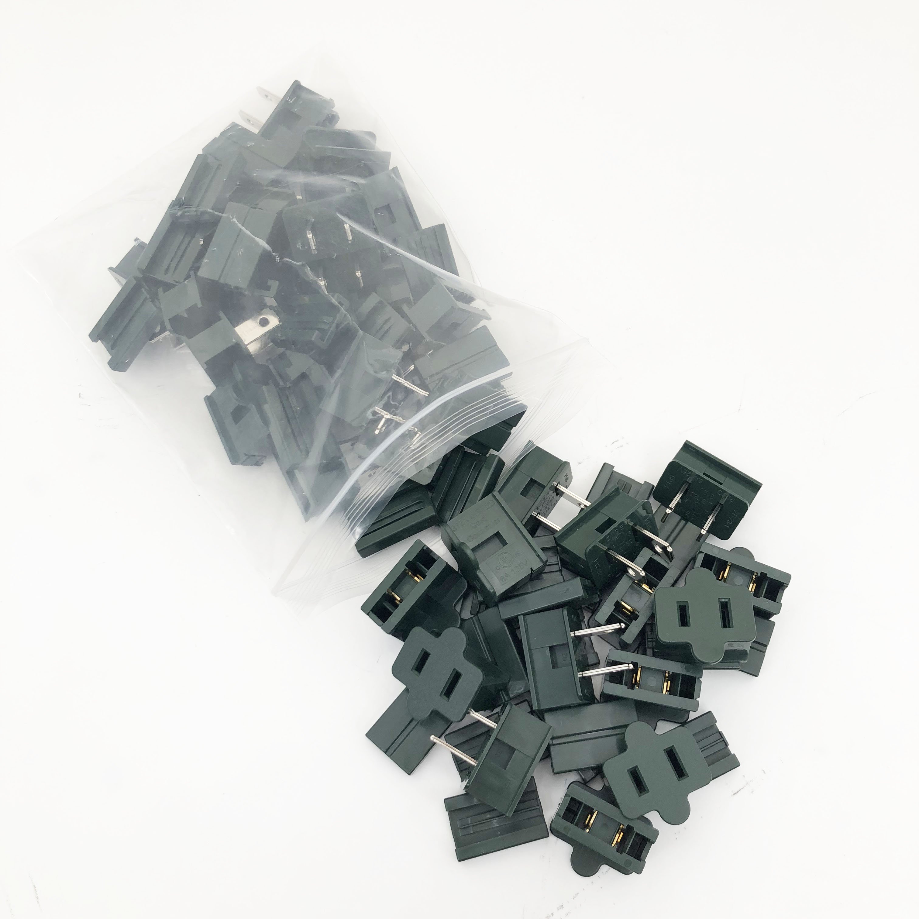 Female Zip Plug SPT1 Slide-on GREEN Connector Light Plug