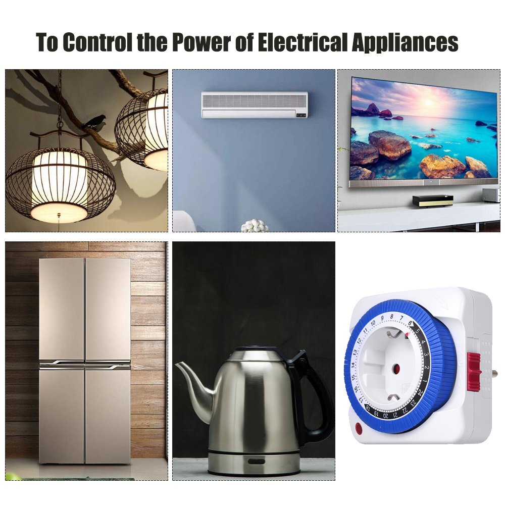 EU/US Mechanical Timer Socket Energy Saving Socket Protector Timing Switch/Plug In Timer Switch
