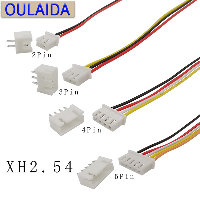 OULAIDA 10Sets XH2.54 4Pin JST Wire Connector Plug XH 2.54mm Terminals Cable Socket Connectors 20CM Used for PCB connection