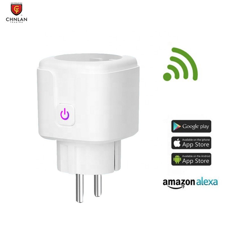 EU Standard with Power Energy Monitoring 16A Tuya Alexa Voice Controlled WiFi Wireless Home Smart Plug WiFi EU