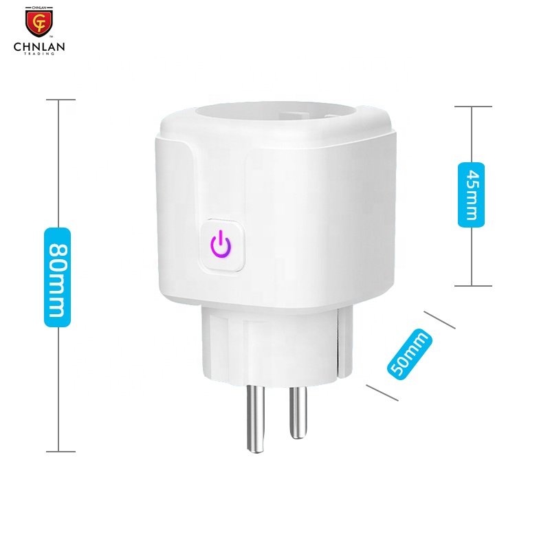 EU Standard with Power Energy Monitoring 16A Tuya Alexa Voice Controlled WiFi Wireless Home Smart Plug WiFi EU