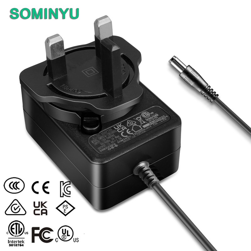 12v1a 5v2a 5v3a interchangeable plug power adapter with ETL PSE CCC KC CE UKCA certificates