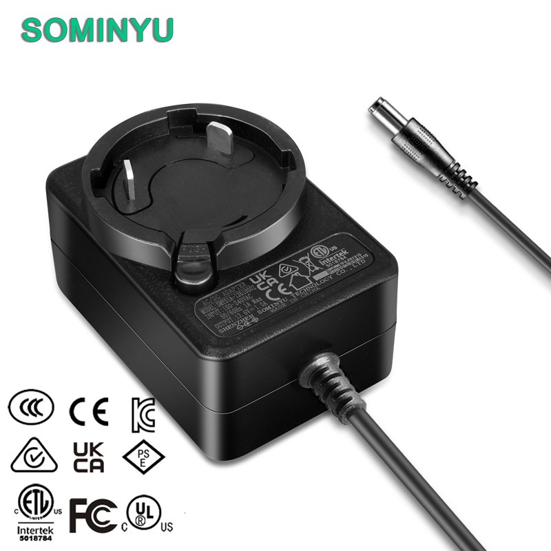 12v1a 5v2a 5v3a interchangeable plug power adapter with ETL PSE CCC KC CE UKCA certificates