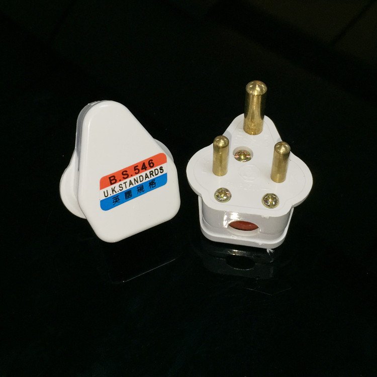 Small South African/India power plug 3-pin wiring plug 250V 6A bs plug