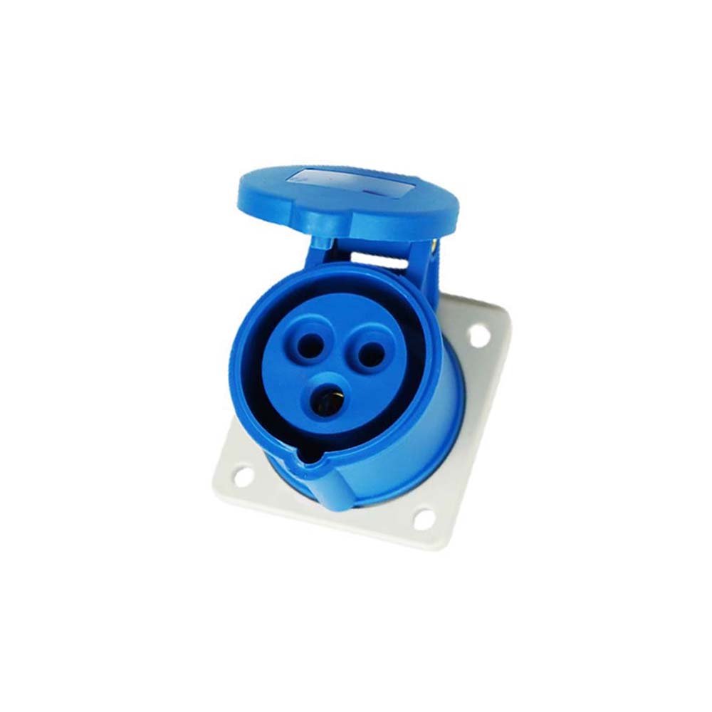 Waterproof 3 pin 250V 16A single phase industrial sockets and plugs
