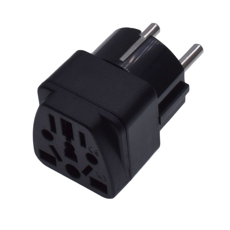 Universal to Germany EU plug adapter 16A type-F schuko round 2 pins US AU UK to European Travel Conversion plug