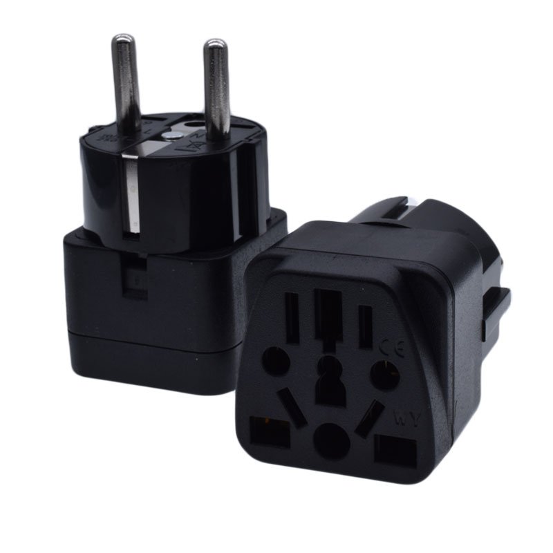 Universal to Germany EU plug adapter 16A type-F schuko round 2 pins US AU UK to European Travel Conversion plug
