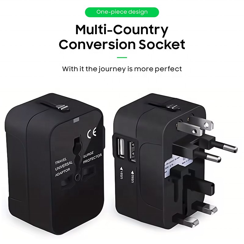 Worldwide All in One Universal Travel Adapter Wall Charger with USB C and USB A Ports Plugs and Sockets