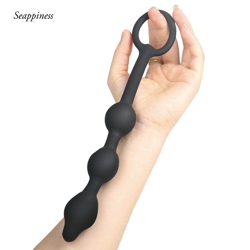 Waterproof inflatable silicone anal plug prostate telescopic anal plug with ring vaginal anal Beads available for men and women