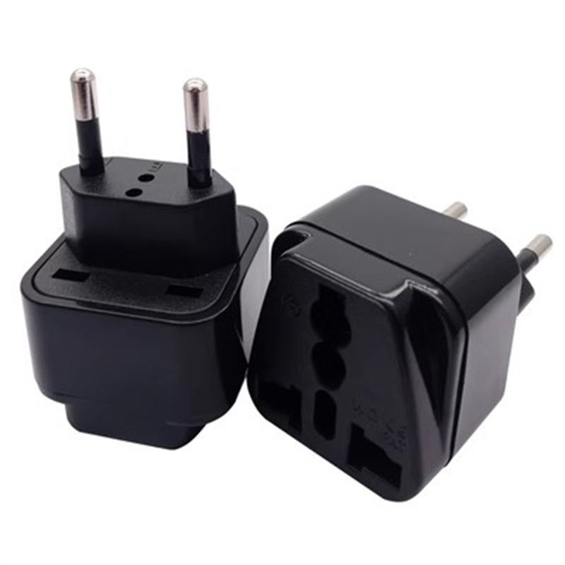 EU universal travel adapte plug 2-in-1 with protective door 250V 10A applicable to Brazil Germany South Korea plug