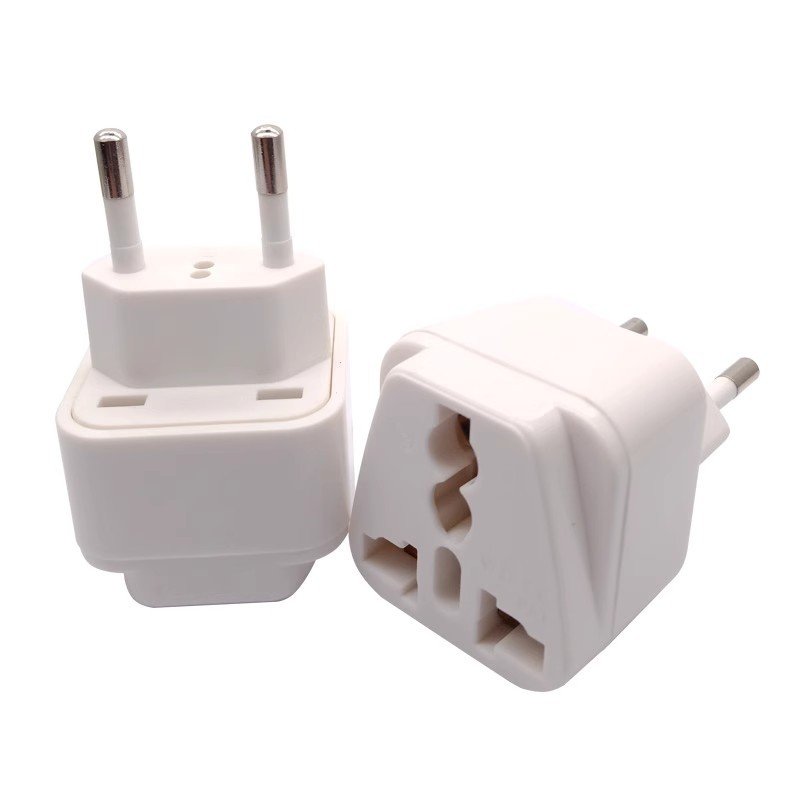 EU universal travel adapte plug 2-in-1 with protective door 250V 10A applicable to Brazil Germany South Korea plug