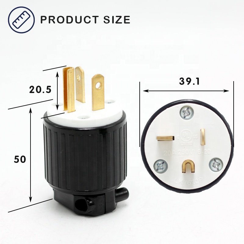 Universal America Nema 6-20P Plug Male Twist Industry Power Plug