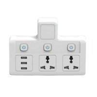 3 Way Power Extension Socket with 3 Outlets Multi Plug Adapter With UK/UAE 3 Pin Plug for Home, Office