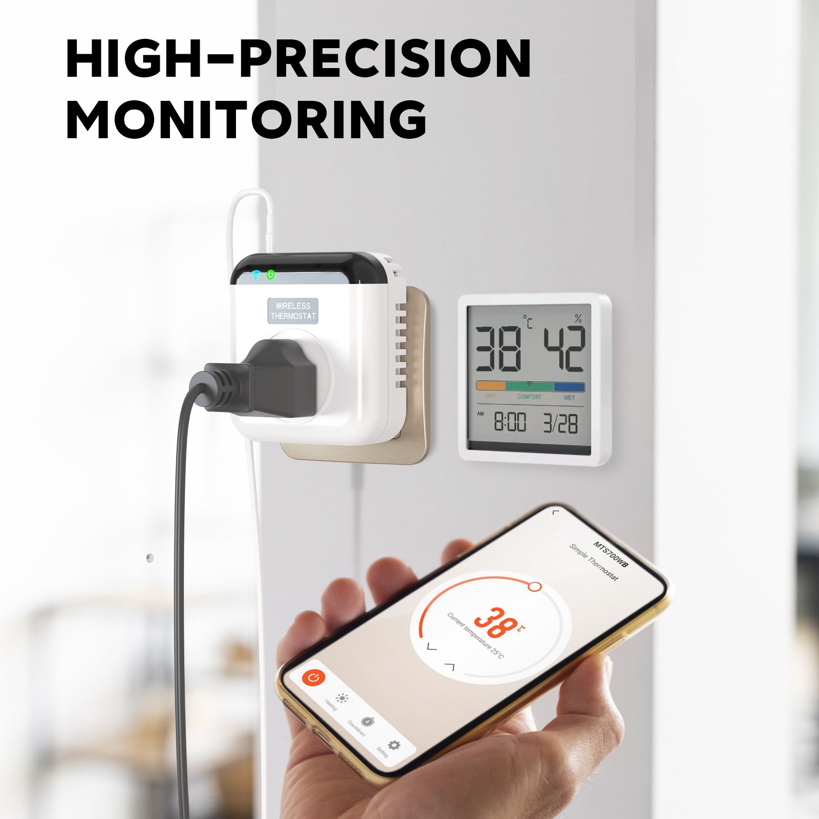 Eu Socket Uk Plug 230 Us Sockets And Au & Usa Wifi Smart Thermostatic Socket