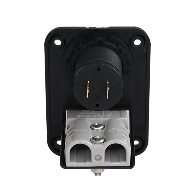 Panel Mount Anderson-Style Connector With dual USB double flush mount housing with 50a plug