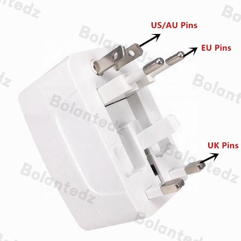 Multi plug power socket Universal travel Adaptor with 2 usb multi AC power chargers travel adapter mobile phone wall charger