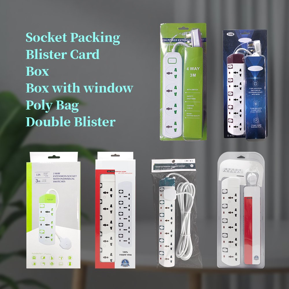 New Design 3 4 5 Outlet UK Plug Socket Multi Surge Protector Power Strip Factory