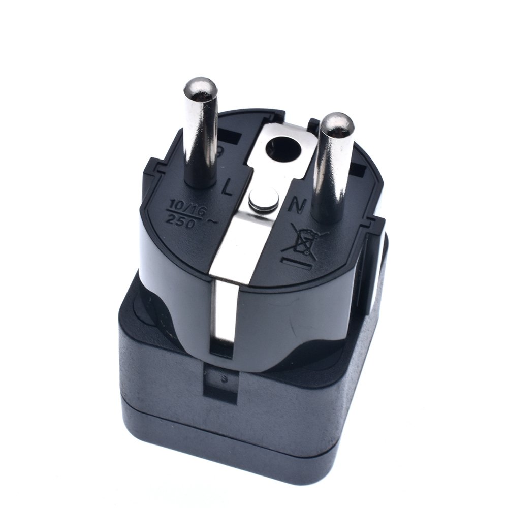 16A 250V Universal Italy Switzerland India UK US AU to Schuko 2pin 4.8mm Plug Adapter