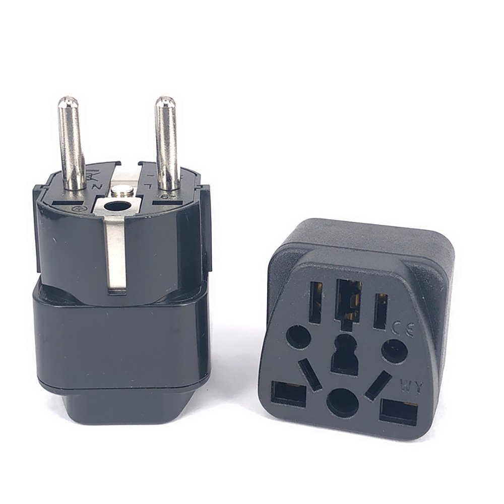 16A 250V Universal Italy Switzerland India UK US AU to Schuko 2pin 4.8mm Plug Adapter