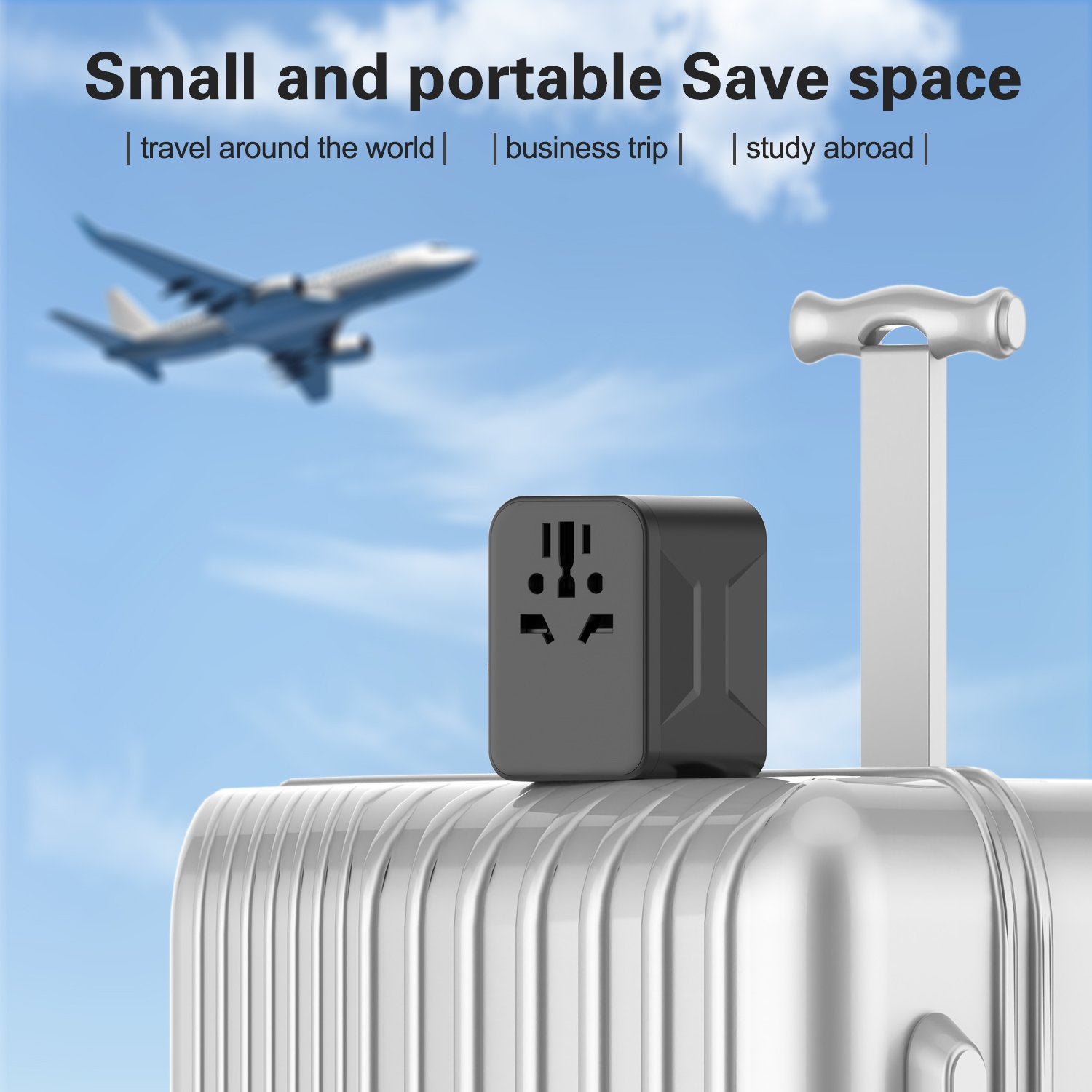 Leishen Quick Charger Adapter GaN PD 100W Universal Travel Adapter US UK EU AU Plug Socket Adapter with 3USBC and USBA
