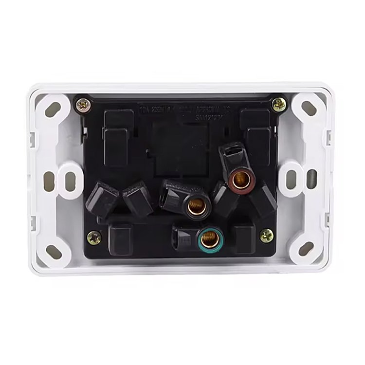 Horizontal White 10A Double Power Point Sockets Premium Quality Home & Office Plugs & Sockets