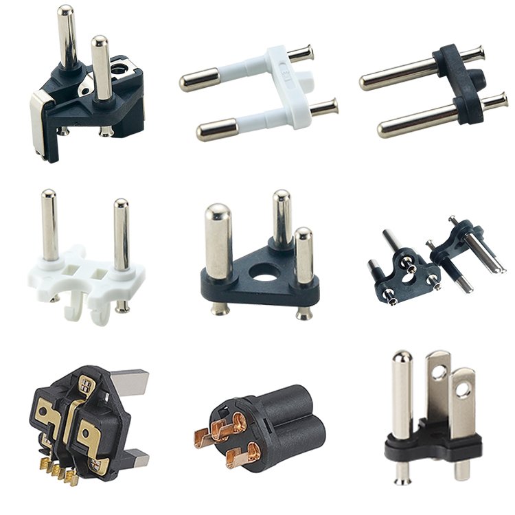 INDIA PLUG PINS 7.0mm 8.7mm 15/16amp with 10/16A crimping hollow brass pin