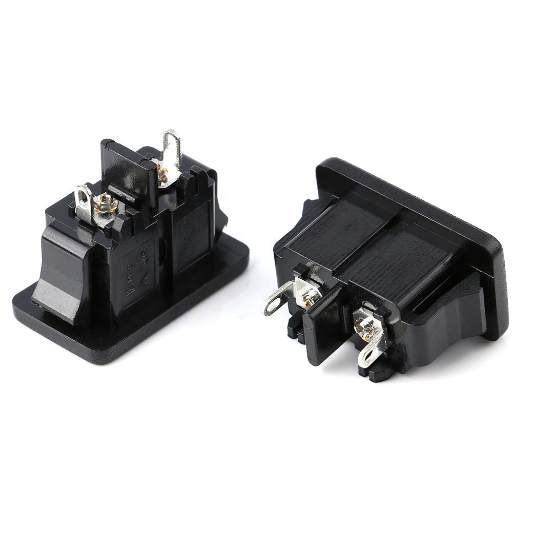 250V 5A AC-027 Pcb Ac Power Plug Socket 2 Pins 180degree 2 Cores AC Power Inlet Socket