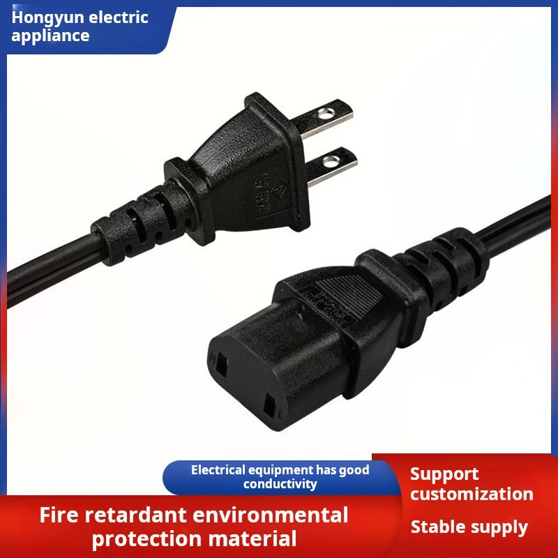 New Copper plug 2*1 Square 1m Wire Tail Two-hole plug Ac