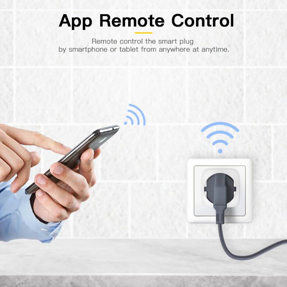 Tuya 16A EU Smart Socket WiFi Smart Plug With Power Monitoring Timing Function Voice Control Via Alexa Google Home