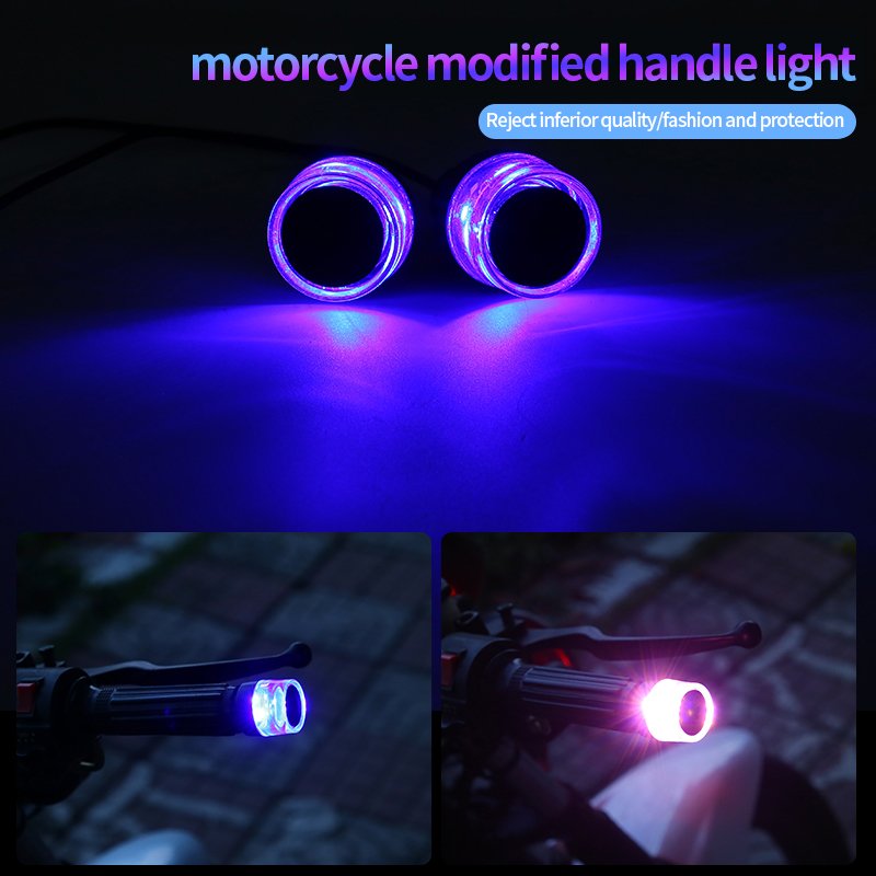 Turn Signals Motorcycle LED Handle Bar End Blinker for 22mm Handlebar Amber Grip Plug Signal Light 12V Flashing Handle Bar