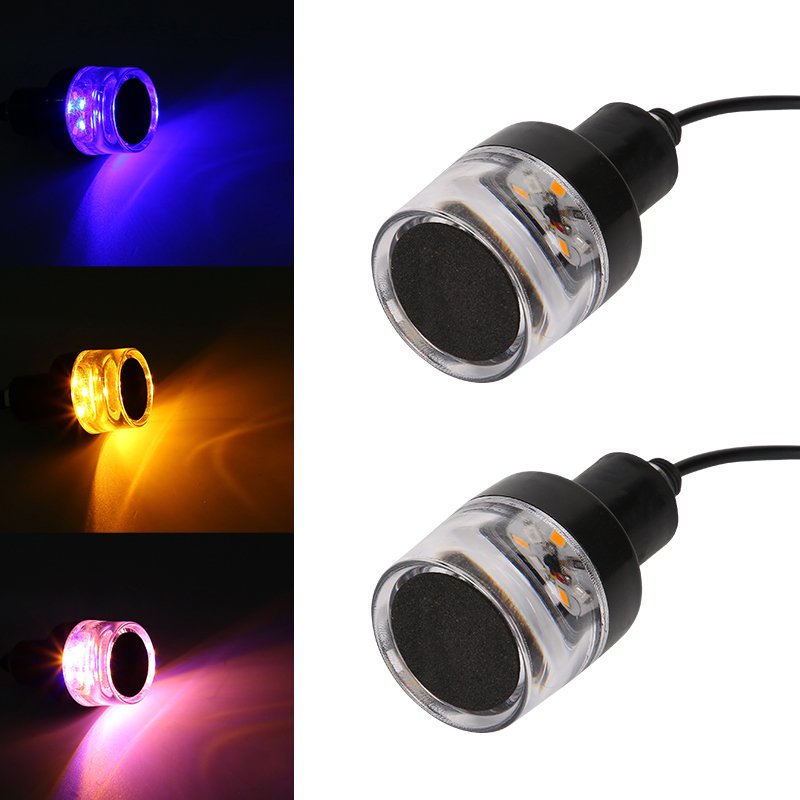 Turn Signals Motorcycle LED Handle Bar End Blinker for 22mm Handlebar Amber Grip Plug Signal Light 12V Flashing Handle Bar