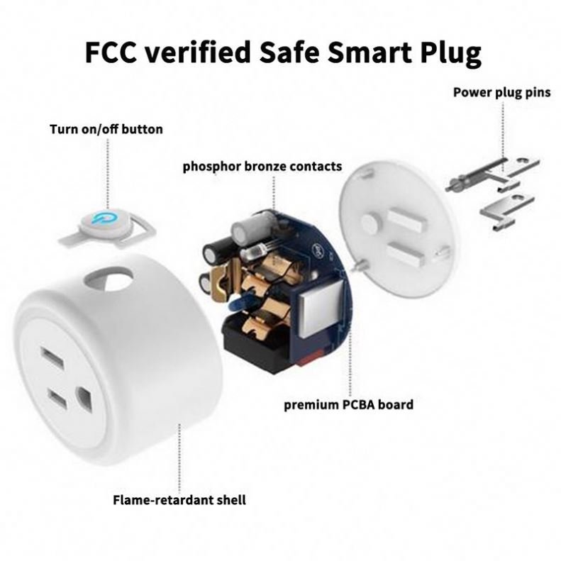 tuya US standard Mini smart socket 10A 100-240V AC wifi plug wireless remote control turn on/off power switch