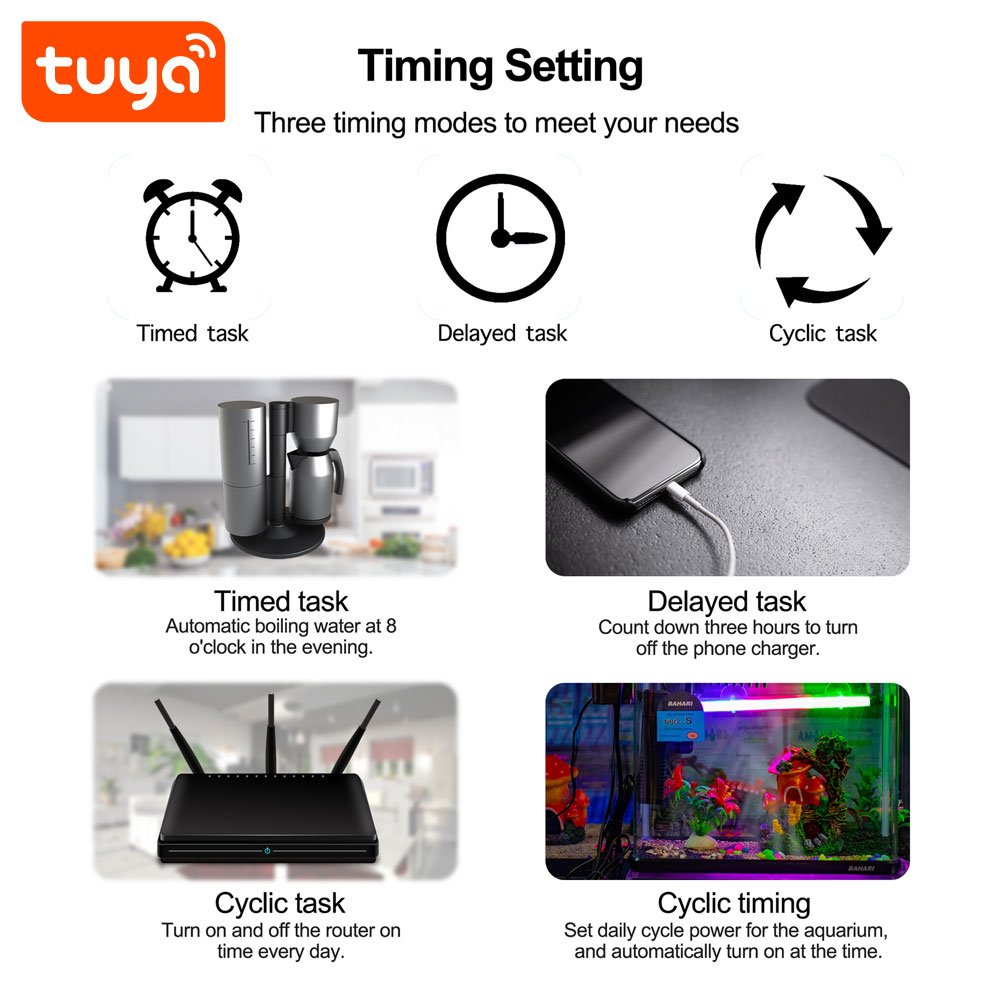 Factory Price Tuya Smart 16A WiFi Smart Power Socket Plug With Metering Function PST-ZEU-003